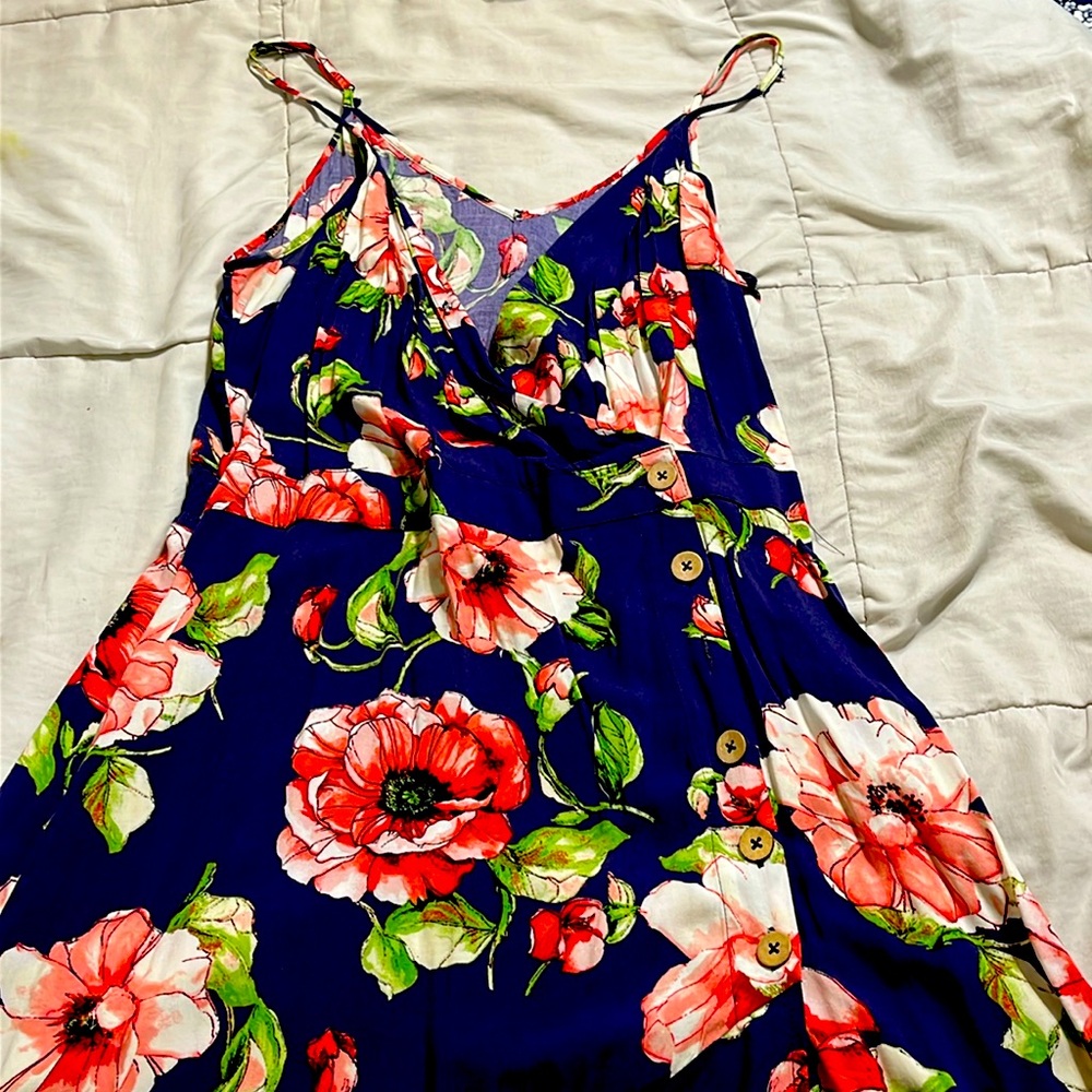 Floral Dress long cute bottom length